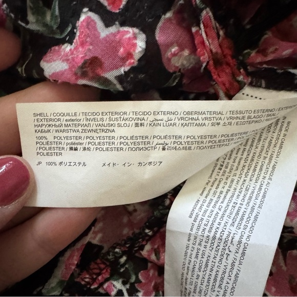 Desigual Hamburgo Floral Chiffon Top | Smocked Waist | M - Picture 11 of 14